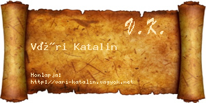 Vári Katalin névjegykártya